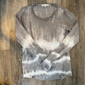 White + Warren Grey and White Ivory Printed Lightweight Pullover Sweater- sz. XS